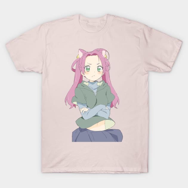 Pink Angry Catgirl T-Shirt by sadpanda